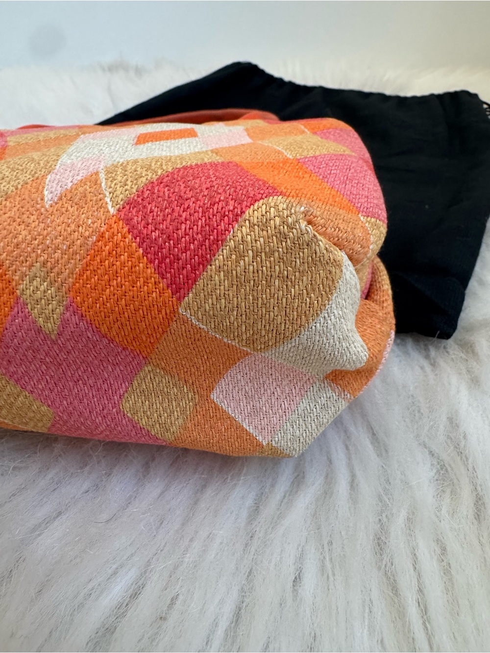 Missoni Orange Pink Geometric Canvas Mini Bag - Picture 4 of 8